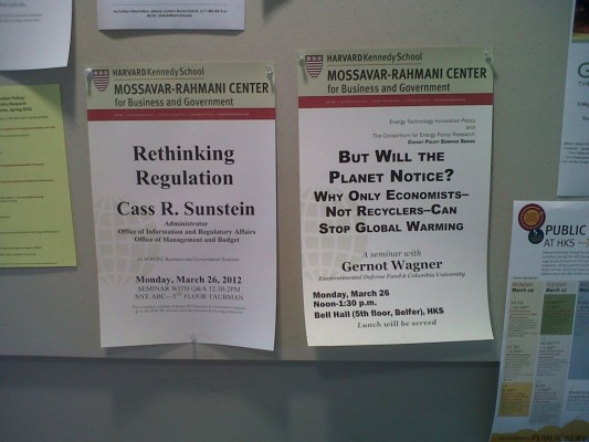 Cass Sunstein Gernot Wagner Harvard Kennedy School